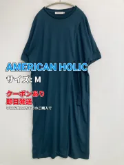 AMERICAN HOLIC アメリカンホリック ワンピース M ブルー 無地 リボン 半袖 ミモレ・半端丈 フレア レディースのサムネイル