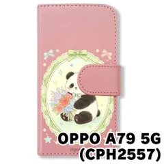 【新品未使用】 OPPO A79 5G 手帳型スマホ ケース (色：ピンク×花輪パンダ) パンダ 花輪 レース リボン かわいい 韓国 flip2-a79-pk-593のサムネイル