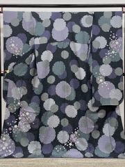 振袖 銀彩 銀通し 紋意匠 桜 雪輪 身丈169cm HKT203 - メルカリ