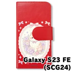 【新品未使用】 Galaxy S23 FE 手帳型スマホ ケース (色：レッド×花輪ねこ) 猫 花輪 レース リボン かわいい 韓国 flip2-scg24-rd-591のサムネイル