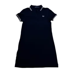 FRED PERRY フレッドペリー Y2K ポロシャツワンピース ローレルリース刺繍 ブラック Sサイズのサムネイル