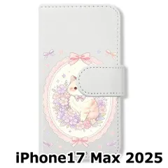 【新品未使用】 iPhone17 Max 2025 手帳型スマホ ケース (色：ホワイト×花輪ねこ) 猫 花輪 レース リボン かわいい 韓国 flip2-ip17promax-wh-591のサムネイル