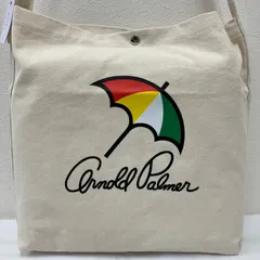5710　【美品】　Arnold Palmer　アーノルドパーマー　タグ付き　ショルダーバッグ　キャンバス　ロゴプリント　傘　レディース　メンズ　ユニセックス　大きめ　大容量のサムネイル