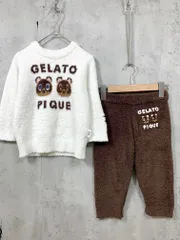 gelato pique ジェラートピケ あつ森 セットアップ パジャマ ルームウェア size90-100/白×茶 ◇■ キッズのサムネイル