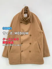 coen コーエン ピーコート MEDIUM ベージュ 無地 ミドル丈 フードなし レディースのサムネイル
