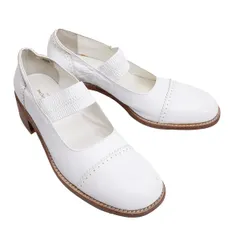 トリココムデギャルソンtricot COMME des GARCONS ゴムストラップレザーヒールシューズ 白23.5のサムネイル