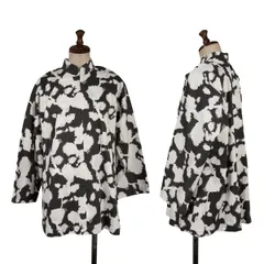 コムコム コムデギャルソンCOMME des GARCONS 総柄プリントスナップボタンチャイナジャケット 白黒Sのサムネイル