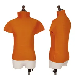 イッセイミヤケ ミーISSEY MIYAKE me ストレッチプリーツハイネックTシャツ オレンジFのサムネイル