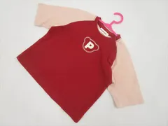 キッズ ベビー ピンクハウス BABY PINK HOUSE 洗えるラグランスリーブ 長袖 クルーネック Tシャツ M レッド ピンク 英字プリント メール便可のサムネイル