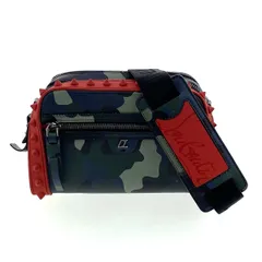 Christian Louboutin クリスチャンルブタン スタッズ ルビタウン カモ ショルダーバッグ ユニセックス カーキ カモフラージュ 迷彩 レッド 中古のサムネイル
