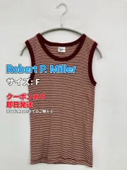 Robert P. Miller ロバートピーミラー タンクトップ F レッド ボーダー柄 カップなし レディースのサムネイル