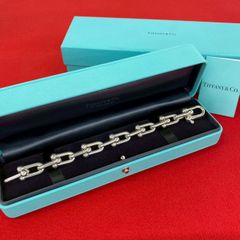 極美品 ティファニー ブレス バイザヤード ダイヤ 6石 チェーン Pt950 