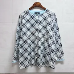 バーバリー ルームウェア ブルー ノヴァ チェック シャツ カーディガン Lのサムネイル