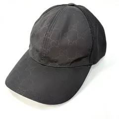 GUCCI GG柄 ナイロンメッシュ ベースボールキャップ Mサイズ 58cm ブラック 鑑定済み 正規品 グッチのサムネイル
