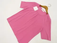 80%OFF 定価\12,000 袋入り新品タグ付 コットンファクトリー COTTON FACTORY 洗えるバイオフライス半袖ギャザー入りラウンドネックプルオーバー 40 ピンクのサムネイル