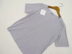80%OFF 定価\12,500 袋入り新品タグ付 コットンファクトリー COTTON FACTORY 洗える半袖 ラウンドネック チュール付きプルオーバー 42 サックスブルー メール便のサムネイル