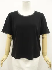80%OFF 定価\12,500 袋入り新品タグ付 コットンファクトリー COTTON FACTORY バイオフライスチュール付ラウンドネック半袖プルオーバー 42 ブラック メール便可のサムネイル