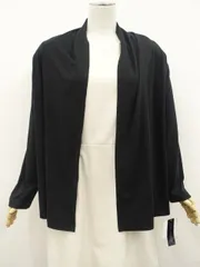 80%OFF 定価\18,000 袋入り新品タグ付 コットンファクトリー COTTON FACTORY 洗える長袖 ショール風カーディガン 38 ブラックのサムネイル