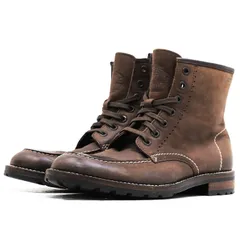 【SALE】WOLVERINE ウルヴァリン レザーブーツ 1000 Mile サイズ 42 メンズ ロゴ Uチップ モカシン ショート シューズ 革靴 ダークブラウン 茶色のサムネイル