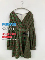 PUNYUS プニュズ ワンピース 1 グリーン チェック柄 長袖 ショート・ミニ丈 フレア レディースのサムネイル