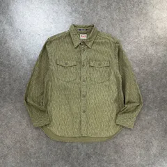 日本製 Houston ヒューストン レインドロップカモシャツ 長袖シャツ ミリタリー ポケット カーキ メンズのサムネイル