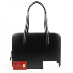 【美品】Cartier カルティエ パンサー パンテール レザー トートバッグ ブラック×シルバー金具【UU36】のサムネイル