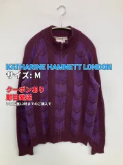 KATHARINE HAMNETT LONDON キャサリンハムネットロンドン ニット/セーター M パープル コットン ウール・ニット ナイロン ニット その他総柄 ミドル丈 長袖 タートルネック/ハイネック メンズのサムネイル