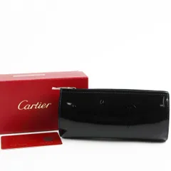 【超美品】Cartier カルティエ ハッピーバースデー ポーチ ブラック系×シルバー金具 エナメル 小物入れ【UV29】のサムネイル