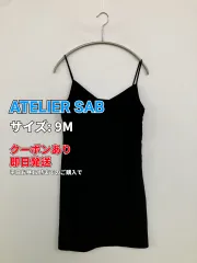 ATELIER SAB アトリエサブ ワンピース 9M ブラック 無地 袖なし ショート・ミニ丈 台形 レディースのサムネイル