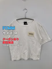 FCMM エフシーエムエム Tシャツ/カットソー M ホワイト 無地 ワンポイント 刺繍 ショート丈 ミドル丈 半袖 クルーネック(丸首) メンズ レディースのサムネイル