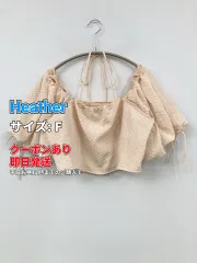 Heather ヘザー トップス F ベージュ 無地 リボン ショート丈 レディースのサムネイル
