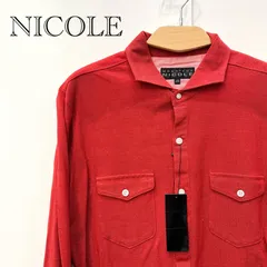 タグ付き MONSIEUR NICOLE ムッシュニコル シャツ 長袖 赤 レッド サイズ46 綿 メンズ _208のサムネイル