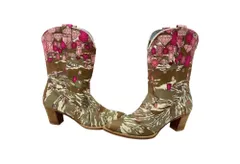 アンダーカバー UNDERCOVER DESERT CAMO BOOTS デザートカモ 迷彩柄 ヒール ポインテッドトゥ 刺繍 Y2K 平成 トレンド KHAKI カーキ 緑 PINK ピンク ウエスタン マルチカラー L 104S-1343のサムネイル