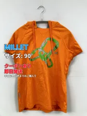 MILLET ミレー パーカー 90 オレンジ コットン 前面プリント ブランドロゴ プルオーバー 半袖 レディースのサムネイル
