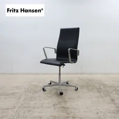 Fritz Hansen フリッツ・ハンセン OXFORD オックスフォード ミディアムバック デスクチェア アルネ・ヤコブセン 黒革/レザー 61万のサムネイル