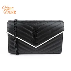 【新品同様】サンローラン SAINT LAURENT エンベロープ チェーンウォレット モノグラム ショルダーバッグ ブラック 黒 ホワイトのサムネイル