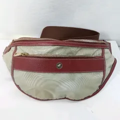 【中古】ハンティングワールド ボディバッグ ウエストバッグ ベージュ系×ブラウンのサムネイル