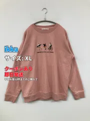 ikka イッカ スウェット XL ピンク 裏起毛 無地 刺繍 長袖 メンズ レディースのサムネイル