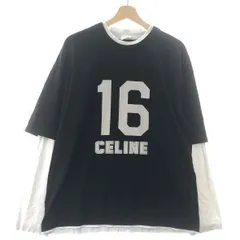 【中古】CELINE 16 Loose Print レイヤード 長袖Tシャツ L ブラック セリーヌ[10]のサムネイル