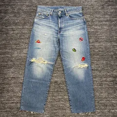 未使用品 HYSTERIC GLAMOUR MONSTERS 刺繍ストレートデニムパンツ 28 ヒステリックグラマー モンスターズのサムネイル