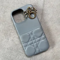 Christian Dior クリスチャンディオール Lady Dior iPhone13pro ケース レザー チャーム ブルー カナージュのサムネイル