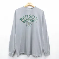 XL/古着 マジェスティック 長袖 ビンテージ Tシャツ メンズ 00年代 00s MLB ボストンレッドソックス クルーネック グレー メジャーリーグ ベースボール 野球 26jun09のサムネイル