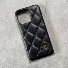 CHANEL シャネル iPhone15promax ケース マトラッセ ラムスキン ココマーク ブラック ゴールド金具 iPhoneケース スマホケースのサムネイル