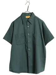 デッドストック 70s USA製 ビッグヤンク 半袖 ワーク シャツ メンズ L 新品 ヴィンテージ ポケット付き シワになりにくい 半袖シャツ 無地のサムネイル