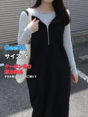 GeeRA ジーラ ワンピース S ブラック 無地 袖なし ひざ丈 フレア レディースのサムネイル