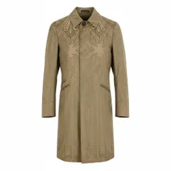 4g2 ETRO エトロ ペイズリー柄 ステンカラーコート 比翼ボタン サイズ50 ベージュ メンズ 紳士服u02tのサムネイル