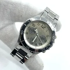 動作未確認　MARC BY MARC JACOBS　マークバイマークジェイコブス　MBM3155　クロノグラフ　腕時計　クォーツ　シルバー文字盤のサムネイル