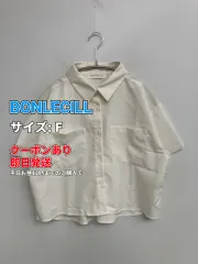 BONLECILL ボンルシール シャツ/ブラウス F ホワイト サテン 無地 ショート丈 半袖 レギュラーカラー レディースのサムネイル