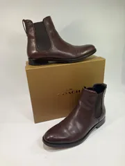 【質Banana】COACH/コーチ　メンズ　サイドゴアブーツ　ダークブラウン　27cm中古のサムネイル