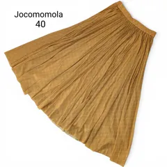 JOCOMOMOLA ホコモモラ ミモレ丈スカート ウエストゴム チェック柄 40サイズ マスタードのサムネイル